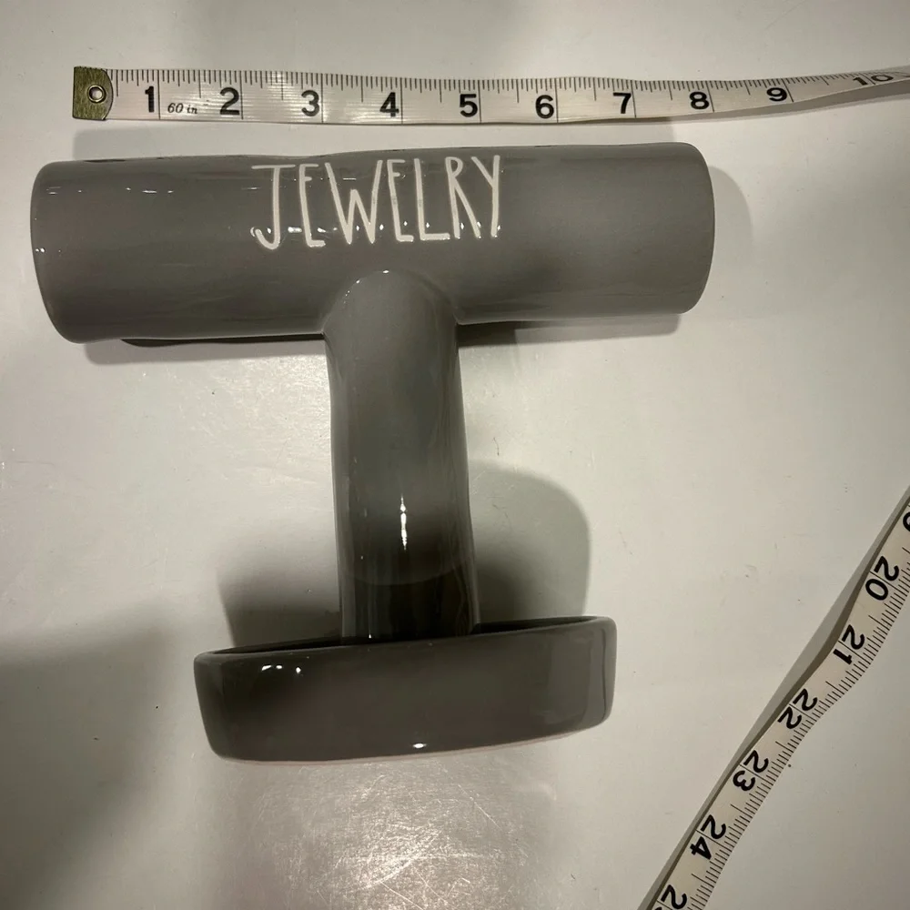 RAE DUNN GRAY CERAMIC JEWELRY HOLDER